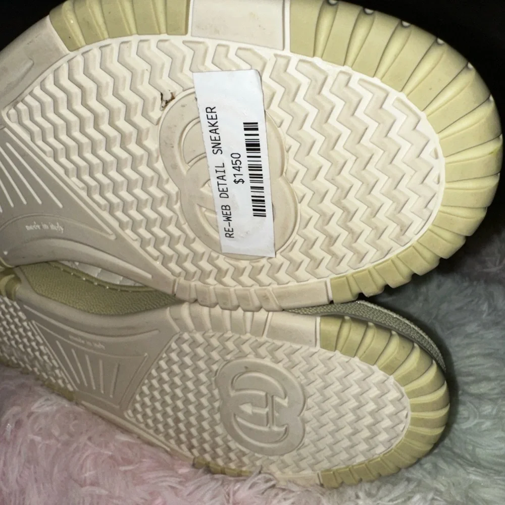 New Gucci Re-Web Crystal Chain Sneakers Size 38